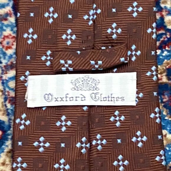 OXXFORD CLOTHES Tie (Burgundy, Motif, Silk) - Picture 2 of 2